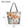 thumbnail image 5 of FORMRS Womens Canvas Tote Bag with Zipper Inner Pocket Shoulder Handbag, Plaid Floral, 5 of 7