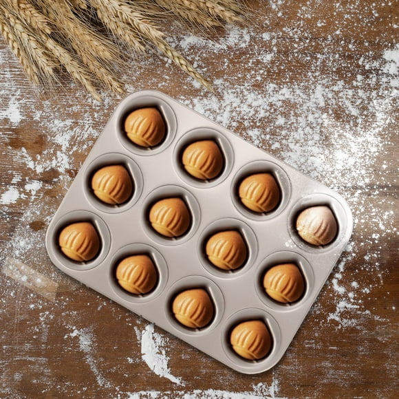 CNKOO 12-Cavity Cake Donut Bakeware Mold Non-Stick Chestnut Shape Donut Baking Cake Tin Carbon Steel Donut Mold
