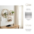 thumbnail image 6 of Wall Mounted Circle Shelf for Home Decor - Round Metal Hanging Storage Organizer for Living Room or Bedroom - Decorative Iron Accent Wall Organizer Storage for Office - Set of 3, 6", White & Gold, 6 of 11