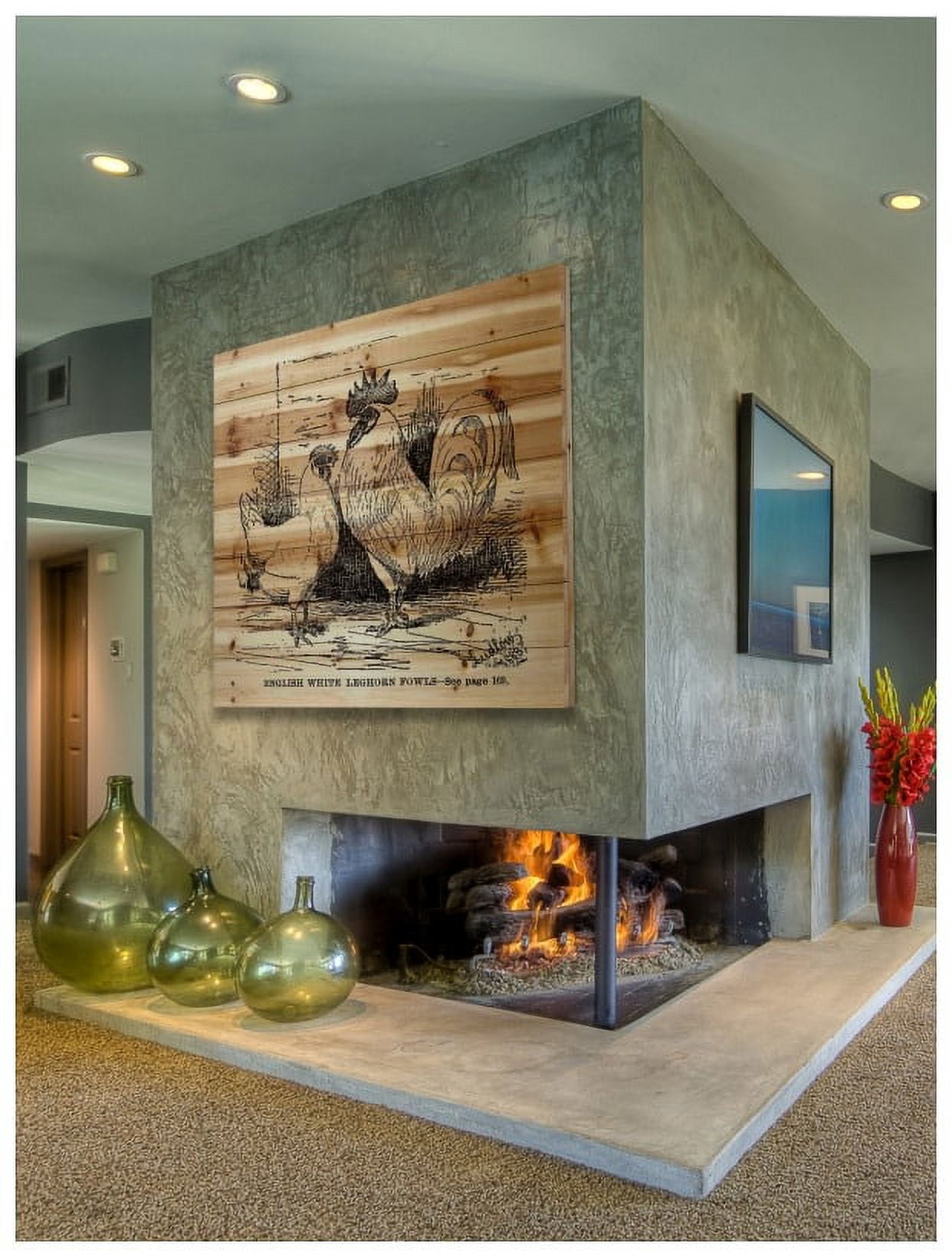 "White Leghorn" Painting Print on Natural Pine Wood