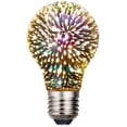 thumbnail image 2 of 1Pc A19 3W LED Vintage Edison Bulb, Fireworks Filament Bulb 3D Colorful Lamp Bulb, 300 Lumen, 2700K, Decorative Light Bulb, Medium Base E26, 110-120v, 2 of 7