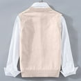 thumbnail image 3 of Men's V-Neck Thickened Knit Sweater Vest, Sleeveless Cable Knit Waistcoat, Winter Warm Layering Piece for Casual Outfits, 3 of 4