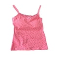 thumbnail image 2 of PInxai Cute Tops for Women Lace Square Neck Spaghetti Straps Loose Tank Tops Casual Printed Camisole Tops with Built in Bras, 2 of 5