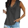 thumbnail image 2 of ChaoHeng Sleeveless Shirt Summer Tank Tops for Women Women Casual Sleeveless Tank Summer Pleated Loose Shirts Lace Beach Blouse Tops, 2 of 7