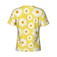 thumbnail image 6 of Vsdgher Daisies Flowers Print Men's Dry Fit Mesh Athletic Shirts Moisture Wicking Tennis T-Shirt Tops, 6 of 9