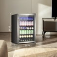 thumbnail image 6 of KISSAIR 4.4 Cu.ft Beverage Refrigerator Cooler, 37 Bottles Mini Fridge with Glass Door for Soda, Beer or Wine, Double Toughened Glass , Cool LED for Bar/Office/Home/Restaurant, 6 of 7