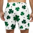 thumbnail image 5 of LEKWK St. Patrick's Day Trunks for Men Quick-Dry Fabric Shamrock Graphic Print Swim Shorts Drawstring Elastic Waist Beach Pants Holiday Party Wear Outfits, 5 of 6