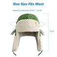 thumbnail image 3 of AYAMAYA Winter Hats for Men Women, Windproof Trapper Ushanka Hat with Ear Flaps, Russian Pilot Aviator Cap for Outdoor Warm, Green, 3 of 8