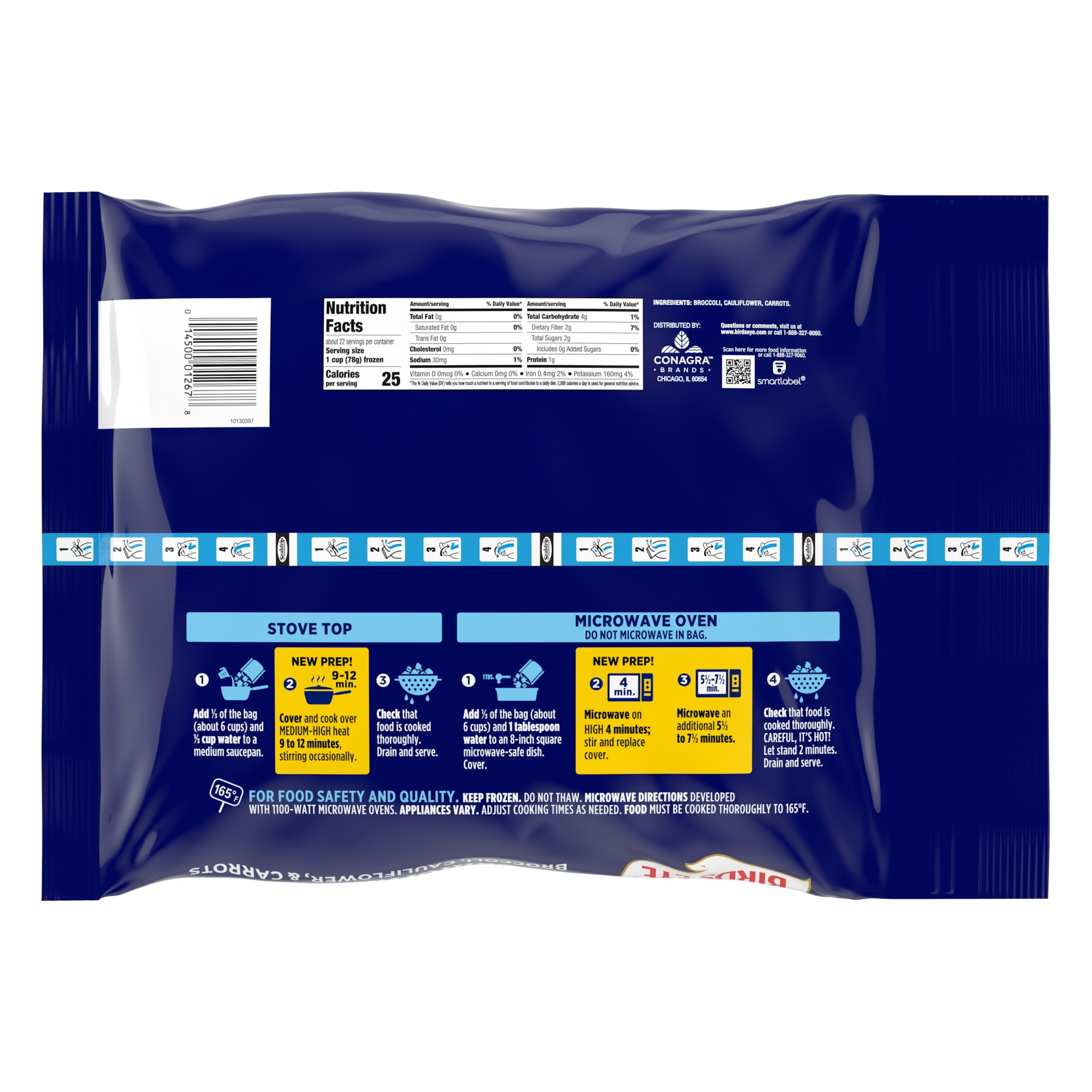 Birds Eye California Blend with Carrots, Broccoli, Cauliflower, Frozen Vegetables, 60 oz. Bag