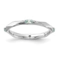 thumbnail image 4 of Auriga Fine Jewelry 925 Sterling Silver Rhodium-plated Aquamarine Ring for Women Size- 7, 4 of 6