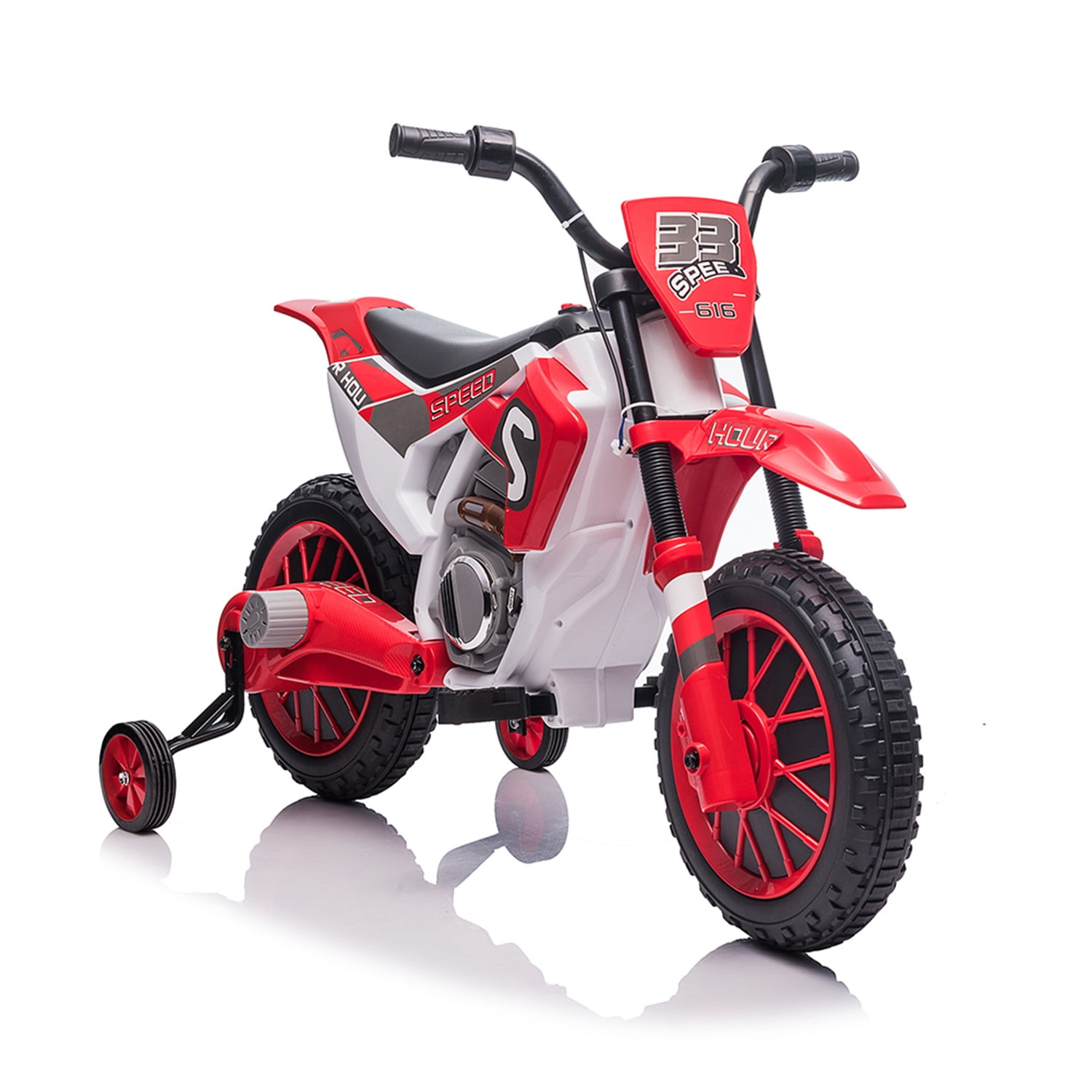 CIPACHO 12V Kids Ride On Toy Motorcycle, Electric Motor Toy Bike with Training Wheels for Kids 3-6 Kids Car, Red