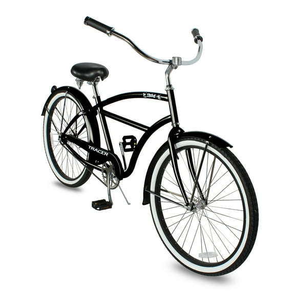 Tracer Taha Beach Cruiser Bike, 26" Wheels, Coaster Brake, 1-speed, Wide Suspension Saddle, for Men, Black