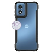 onn Dual-Layer Phone Case for Motorola moto g PLAY (2024) - Black/Clear