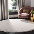 thumbnail image 2 of SAFAVIEH Royal Hartley Solid Plush Shag Area Rug, Ivory, 6'7" x 6'7" Round, 2 of 5
