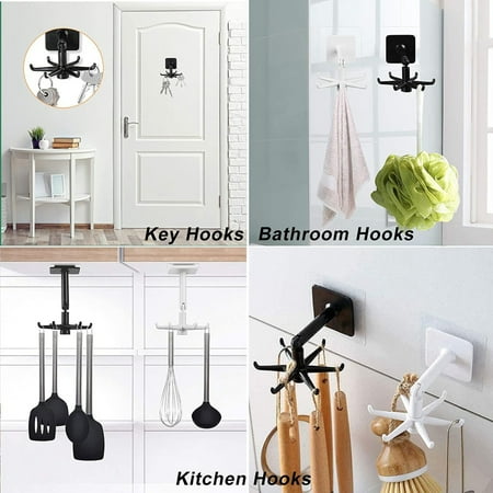 

Rotated Kitchen Wall Hooks Adhesive Universal Key Hooks Shower B