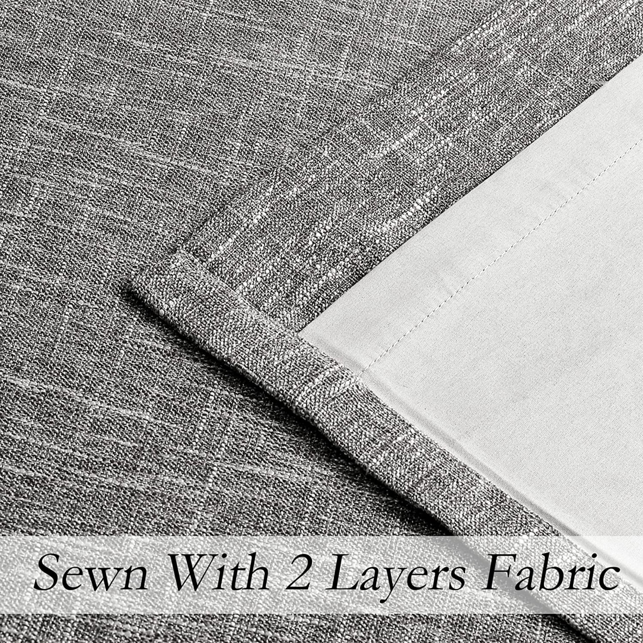 Uptown Home Ombre Full Blackout Curtain Panels Noise Reducing Window Treatment Drapes for Bedroom. Linen Texture for Living Room, Cream White to Gray, Grommet, 50"x95"x2