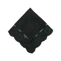 CTM  Cotton Black Fairy Lace Handkerchief (Women)