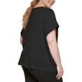 thumbnail image 2 of DKNY Women's Plus Size Sport Metallic Logo Boxy T-Shirt Black Size 3X, 2 of 2