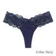 thumbnail image 3 of Gibobby Calzones para mujer sexy Ropa interior de encaje para mujer Bikini de algodón Bragas Hipster Panty Ladies Stretch Sexy Briefs(Azul oscuro,CH), 3 of 4