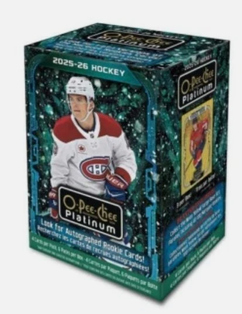 Illustration of 2025-26 NHL O-Pee-Chee Platinum Hockey Blaster Box