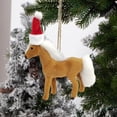 thumbnail image 5 of Kripyery Horse Pendant Lovely Christmas Hat Simulation Animal Model Hanging Ornaments Faux Fur Horse Doll Christmas Tree Pendant Home Decoration Christmas Gift, 5 of 8