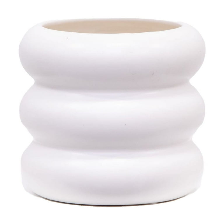 Mainstays 5 in White Ceramic Bubble Planter, 3 Pack photo 2