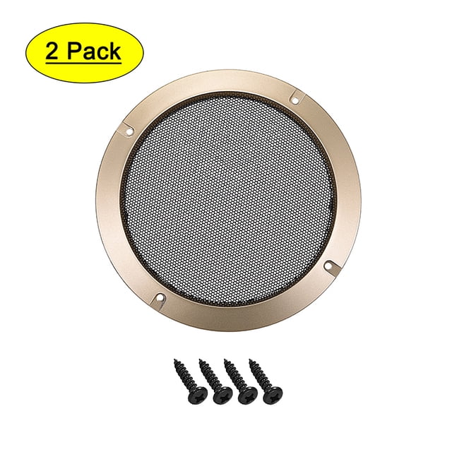 Unique Bargains 2 pcs 4' Speaker Grill Mesh Decorative Circle Subwoofer Guard Protector Cover Audio Accessories
