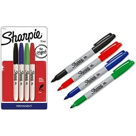 Sharpie 4 Count Assorted Permanent Markers, Fine Point