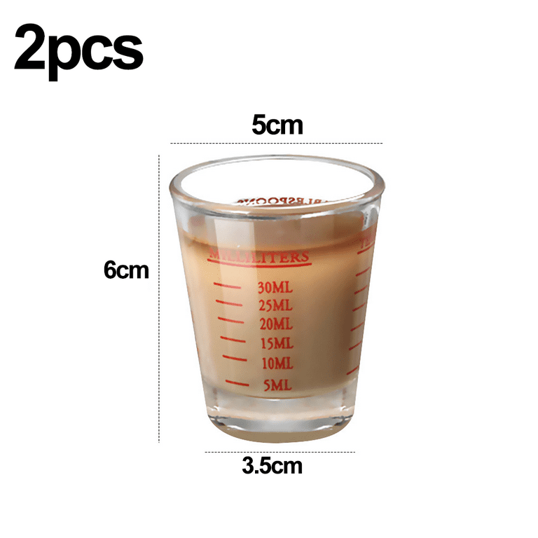 Safe and Versatile Shot Glass Measuring Cups - Perfect for Children and BakingSet of 2 - Red, Size: 4