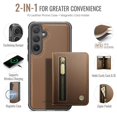 thumbnail image 2 of For Samsung Galaxy S26 FE 5G Phone Case 2 In 1 Wallet With Card Holder,PU Leather Case,RFID Blocking Kickstand Magnetic Protective Cover,Brown,For Galaxy S26 FE 5G, 2 of 8