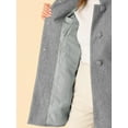 thumbnail image 6 of INSPIRE CHIC Women's Coat Mid Length Stand Collar Single Breasted Winter Outerwear Overcoat Grey M, 6 of 7