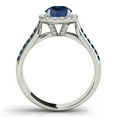 thumbnail image 2 of Mauli Jewels 1.55 Carat Sapphire and Diamond Engagement Ring for Women, Unique Design 14K White Gold Gemstone Wedding Jewelry Gift, 2 of 5