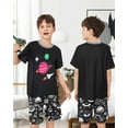 thumbnail image 2 of Fiodrimy Boys Pajamas Big Boys Summer Short Sleeve PJ Set Kid Sleepwear Boys Pajamas Size 8-14, 2 of 6