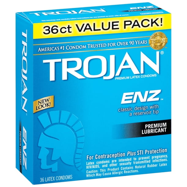 Trojan ENZ Lubricated Condom 93950 Box of 36 - Walmart Business