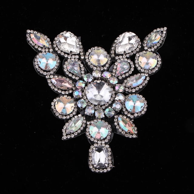 veasfak 9.5x9.5 Cm Appliques Strass pour les Ceintures de Mariée Robe de Mariée
