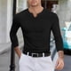 thumbnail image 1 of Amzcrzy Sudadera Para Hombre, Informal Y Moderna, De Color Liso, Con Cuello Redondo, Botones Y Bloques De Color, Color Negro, Talla 2Xl, 1 of 6