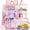 Pink Daisy, variant on 17" Daisy Clear Backpack for Girls - 3Pcs Flip Design Stadium Approved Set, Waterproof Campus/School Transparent Bookbag (Black)