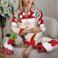 thumbnail image 6 of Lsque Gnome And Buffalo Plaid Pattern Long Sleeve Pajama Set for Women - Soft 2-Piece Sleepwear and Loungewear Set with Pockets, Comfy Nightwear-Small, 6 of 7