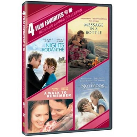 4 Film Favorites: Nicholas Sparks Romances - Nights In Rodanthe / The Notebook / Message In A Bottle / A Walk To Remember (DVD) (Walmart