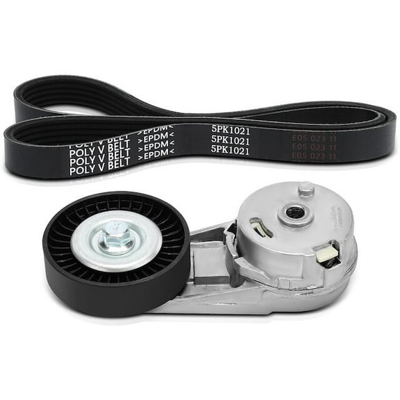 Accessory Drive Belt Kit 2 - Compatible with 2005 - 2012 Chevy Malibu 2006 2007 2008 2009 2010 2011