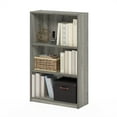 thumbnail image 3 of Furinno JAYA Book Shelf, 3-Tier Bookshelf, Bookcase with Adjustable Shelves, 9.5 x 24.5 x 40.3, for Living Room, Bedroom, Home Office, Grey Oak, 3 of 3