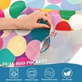 thumbnail image 3 of Yayeee Kitchen Curtains Tier Pair Light Filtering 27"x36" Rod Pocket Short Cafe Window Panel, Light Colorful Circles, 3 of 7