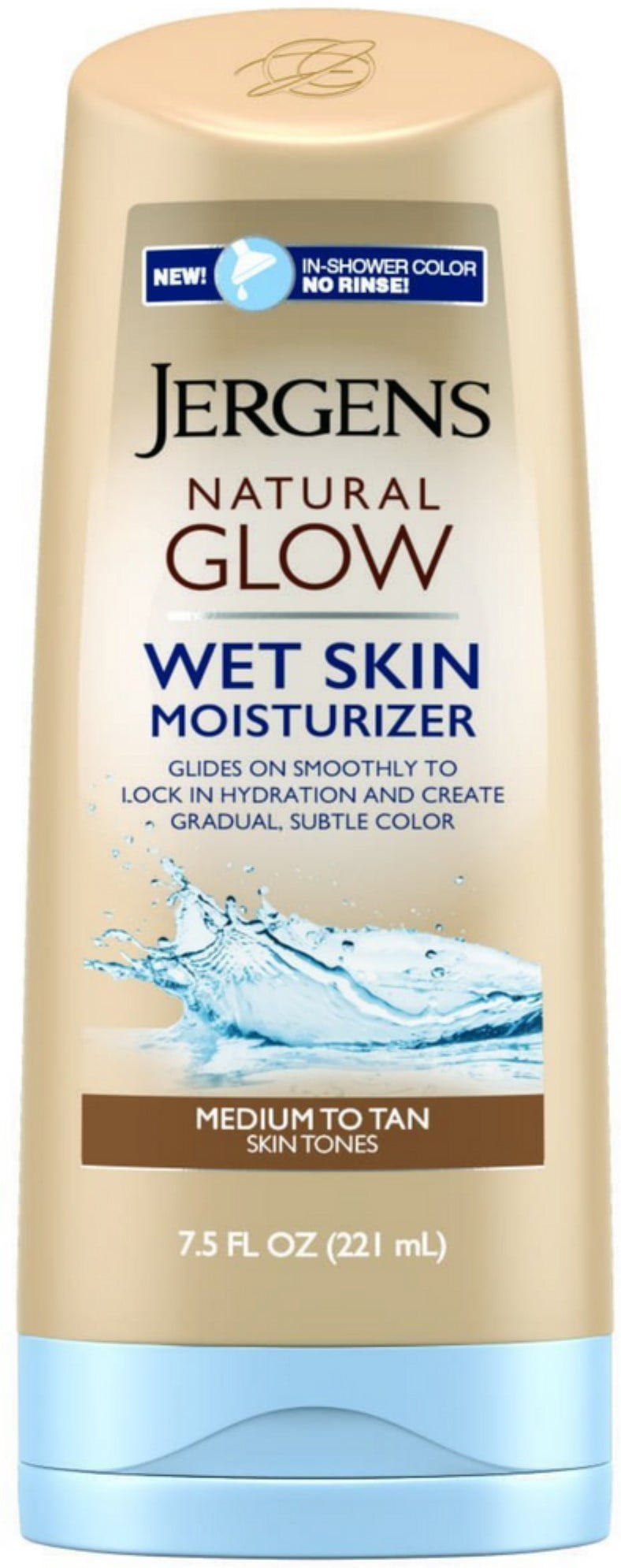 Jergens Natural Glow Wet Skin Moisturizer, Medium to Tan Skin Tones 7.5 oz (Pack of 2) Walmart