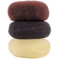 thumbnail image 4 of Juego de 3 piezas marrón para mujer, cojín para moños, manta, formador de donas, nudo de almohada, anillo para polvo, moño, rodillo para el cabello, accesorios para el cabello., 4 of 5