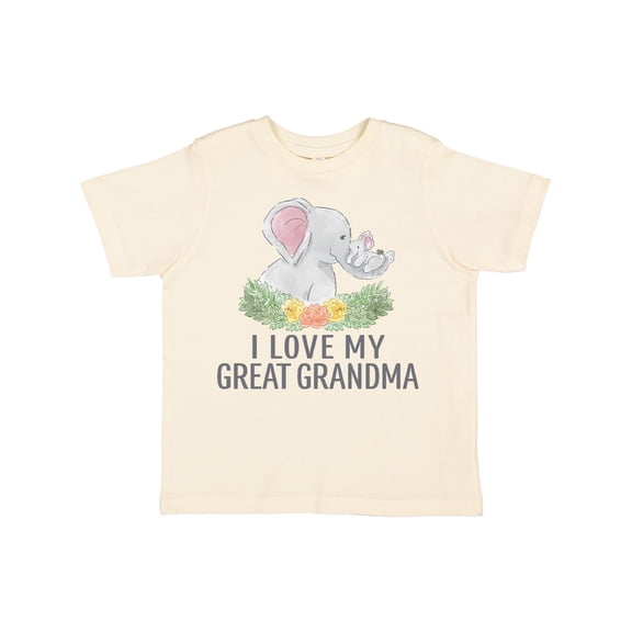 Inktastic I Love My Great Grandma Cute Elephants and Spring Flowers Boys or Girls Toddler T-Shirt