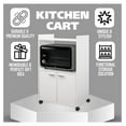 thumbnail image 6 of Ayla Microwave Cabinet with Storage and Upper Shelf for Kitchen Appliances - 2 Door Cabinet Kitchen Storage Cart - Wood Kitchen Cart with Lockable Castors Wheels - White, 6 of 7