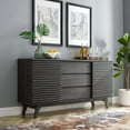 thumbnail image 2 of Media TV Stand Console Table, Rectangular, Wood, Dark Grey Gray, Modern Contemporary Urban Design, Living Lounge Room Hotel Lobby Hospitality, 2 of 9