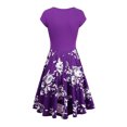 thumbnail image 3 of JINMGG 2024 Summer Clearance Dresses under $10.00 Women's Summer Casual Floral Print Casual Short Sleeve V-Neck Loose Dress, 3 of 3