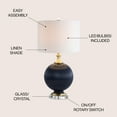 thumbnail image 4 of JONATHAN Y Lucette 26.5" Glass/Crystal LED Table Lamp, Navy, JYL2074A, 4 of 8