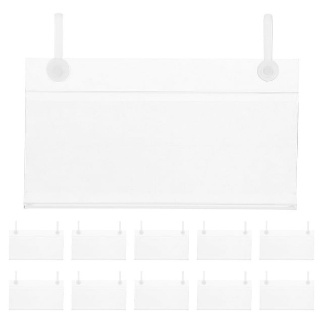 KAKOWELY Porte-Étiquette Nominative 30 Pcs Porte-Étiquettes Transparents Porte-Billets Étagères Grillagées Porte-Étiquettes Porte-Étiquettes Réutilisables pour Paniers pour Présentation au Détail et Bacs de Rangement